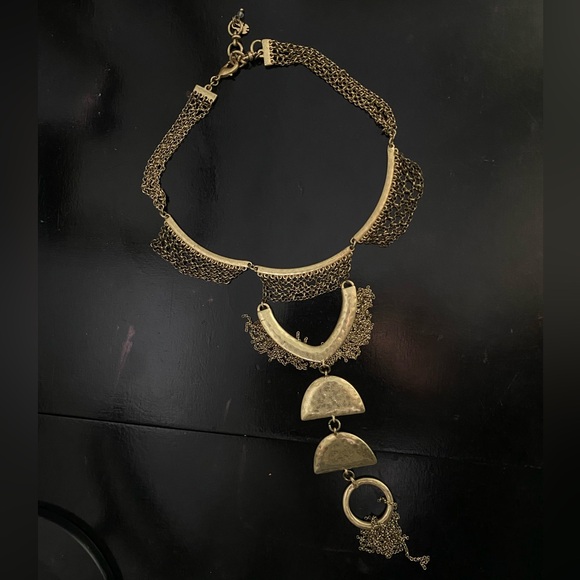 Egyptian Style Brass Statement Necklace - Picture 1 of 2